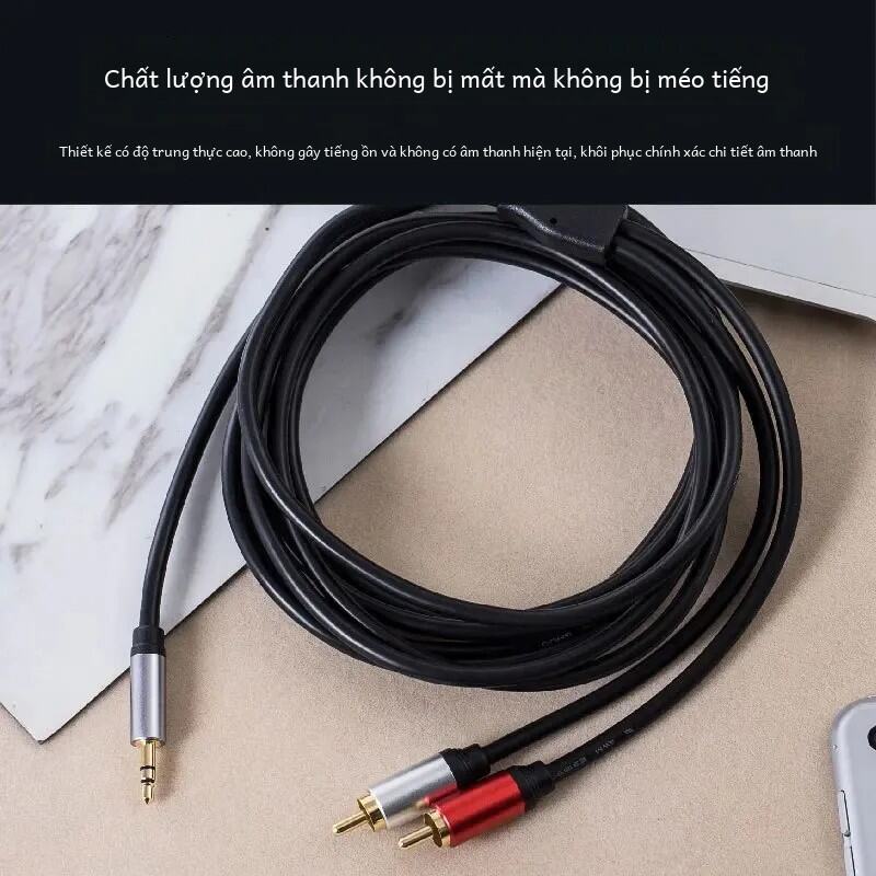 Cáp AV Cắm Bằng Đồng Mạ Vàng 3,5mm Sang RCA Kép Cho Hệ Thống Âm Thanh TV Cáp Âm Thanh Một Đến Hai Bán Buôn Còn Hàng