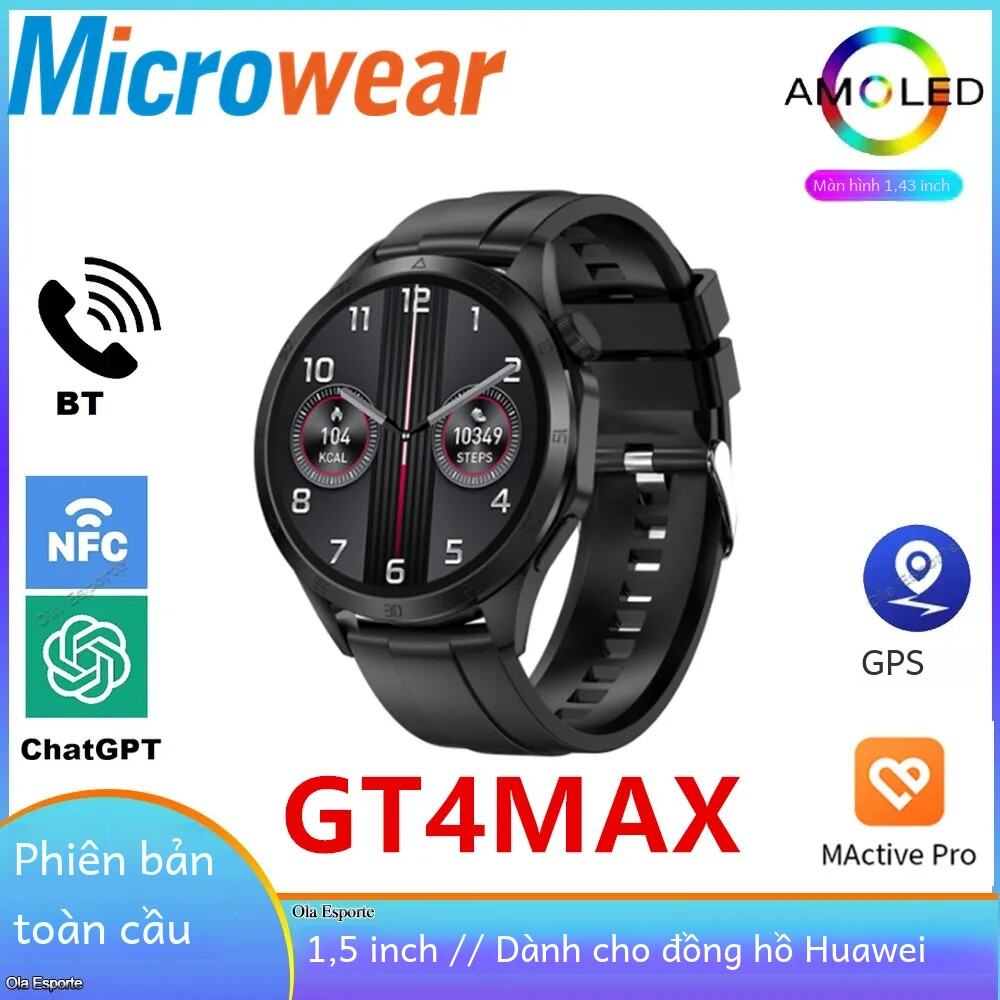 2024 Microwear Gt4 Max Ma20s Đồng Hồ Thông Minh Màn Hình Tròn 1.45 Inch Bluetooth 5.0 Gọi Theo Dõi T