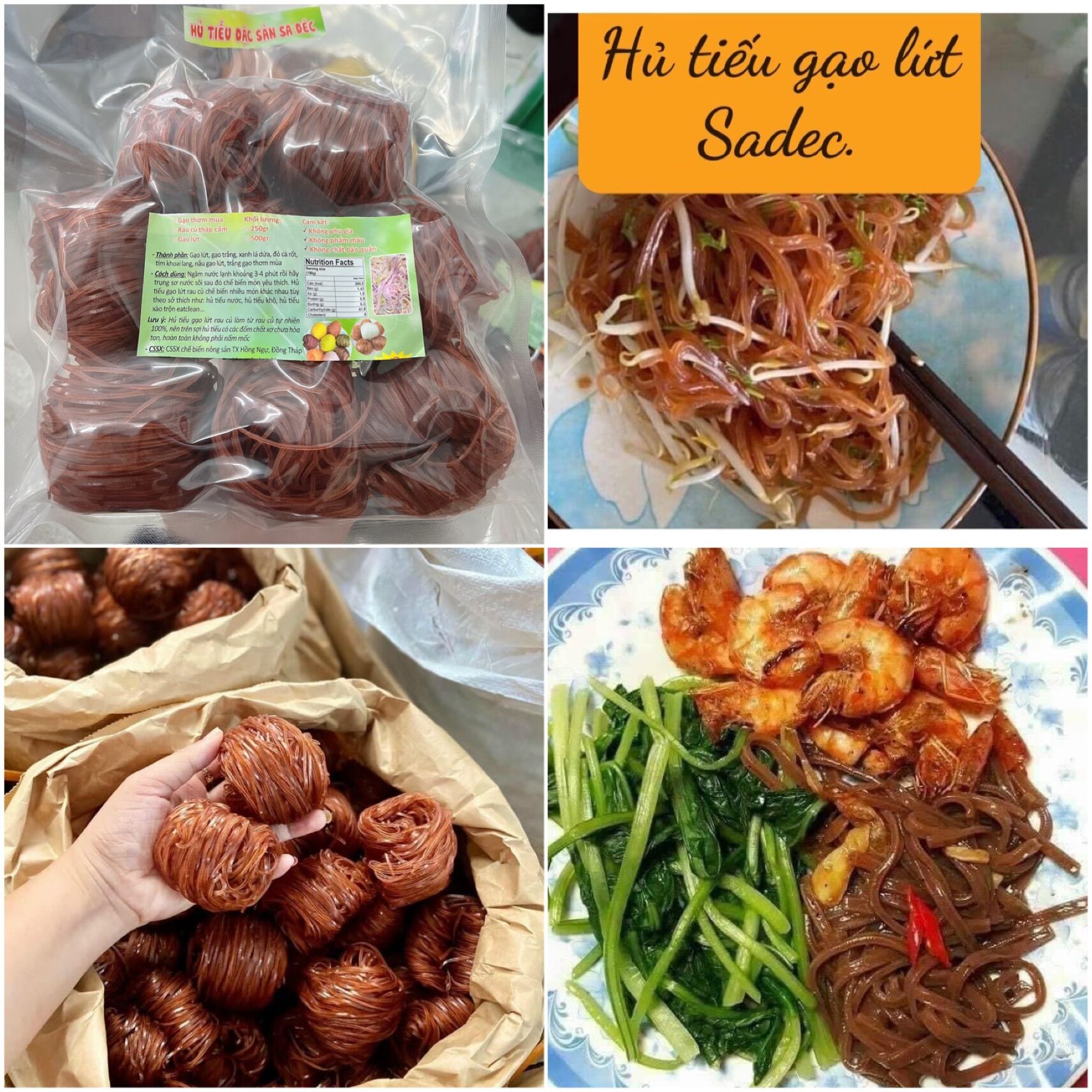 Hủ tiếu gạo lứt SaDec chính gốc 500g