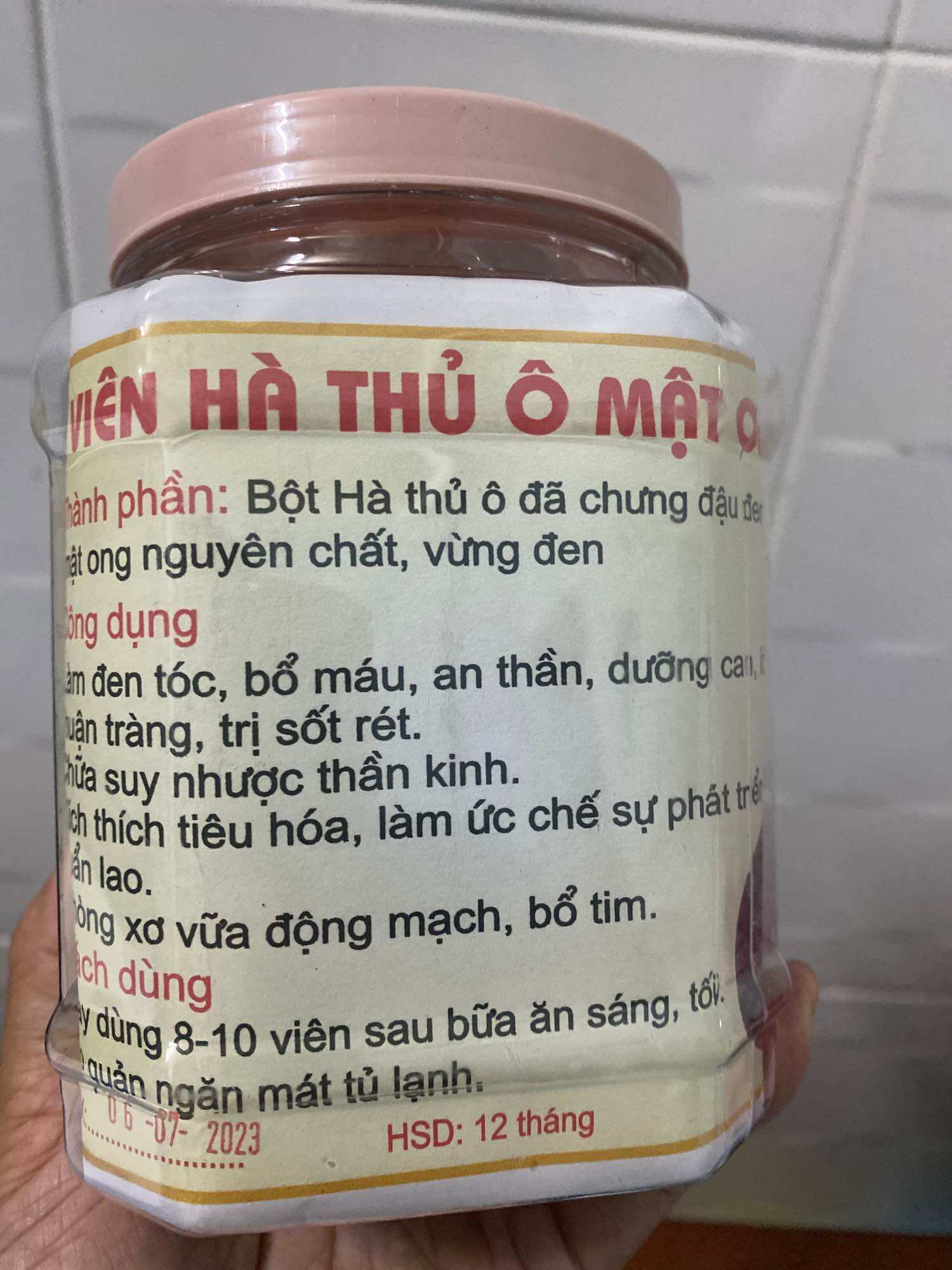 500gr Viên hà thủ ô mật ong mè đen ( Viên Làm Nguyên Chất , mật ong rừng)