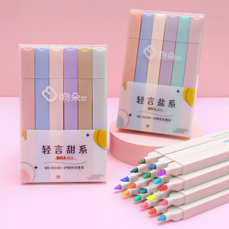 🌸Set 6 bút highlight bút đánh dấu màu sắc morandi 🌸