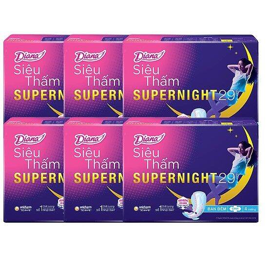 Combo 6 gói BVS Diana ST Đêm 29cm(4 miếng/gói)