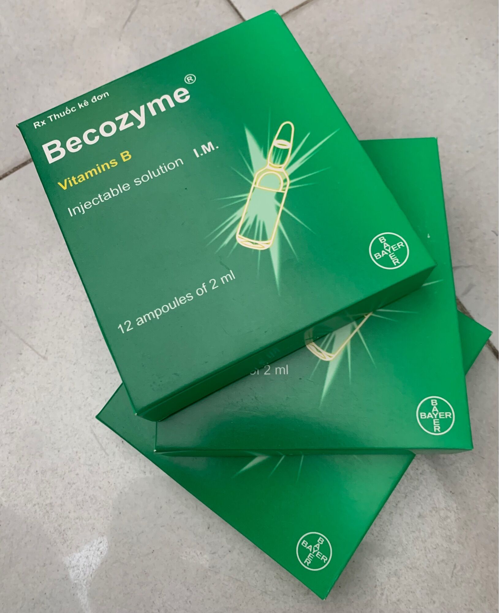 Becozyme bổ sung vitamin B hộp 12 ống