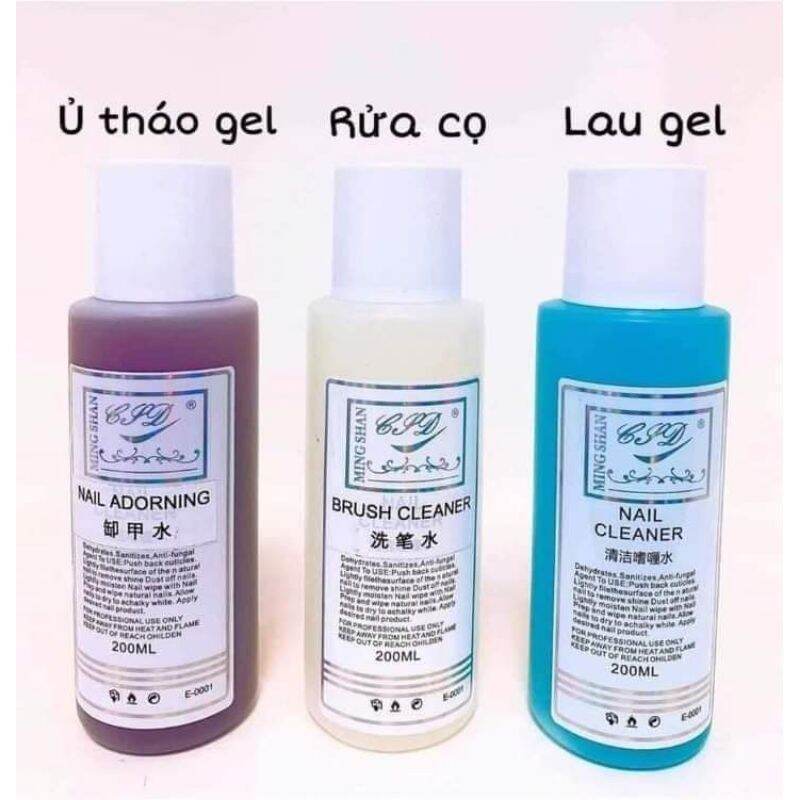 [Hcm]Combo 3 Chai Nước Rửa Cọ Nước Lau Gel Nước Phá Gel