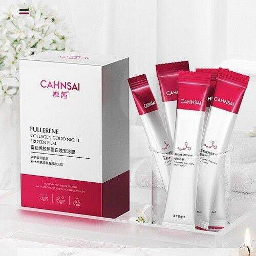 💋Mặt nạ ngủ thạch nâng cơ mặt bổ sung collagen của Cahnsai: – Thương hiệu: Cahnsai – Quy cách: 20 gói/ hộp 4ml/1 gói❌BOM TẤN GIÚP NÂNG CƠ_CĂNG BÓNG_BỔ SUNG COLLAGEN CHO DA❌   Sau 1 đêm đắp mặt nạ kì diệu nè các chị DA CĂNG BÓNG