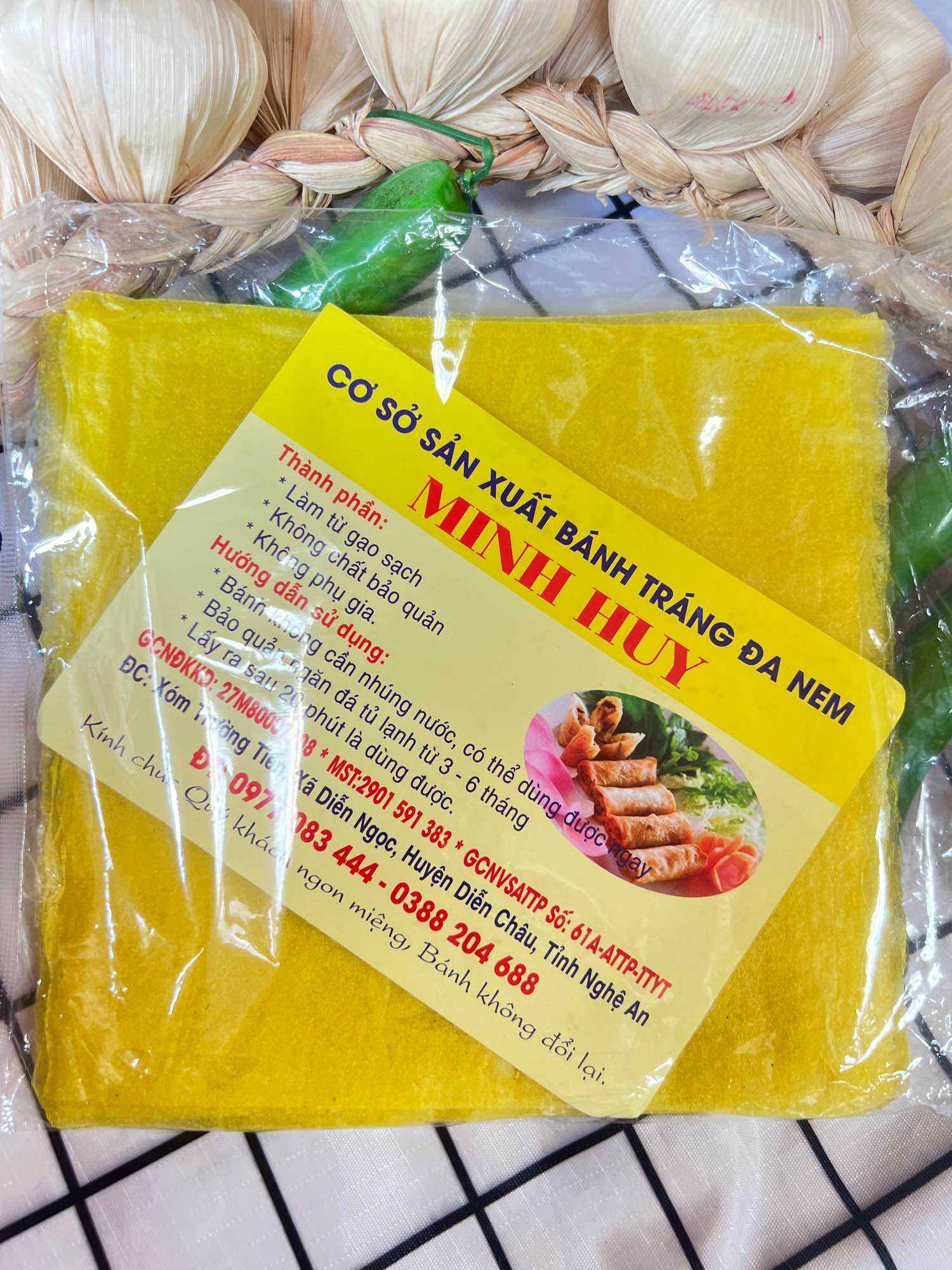 BÁNH ĐA NEM / BÁNH RAM MINH HUY 100GRAM