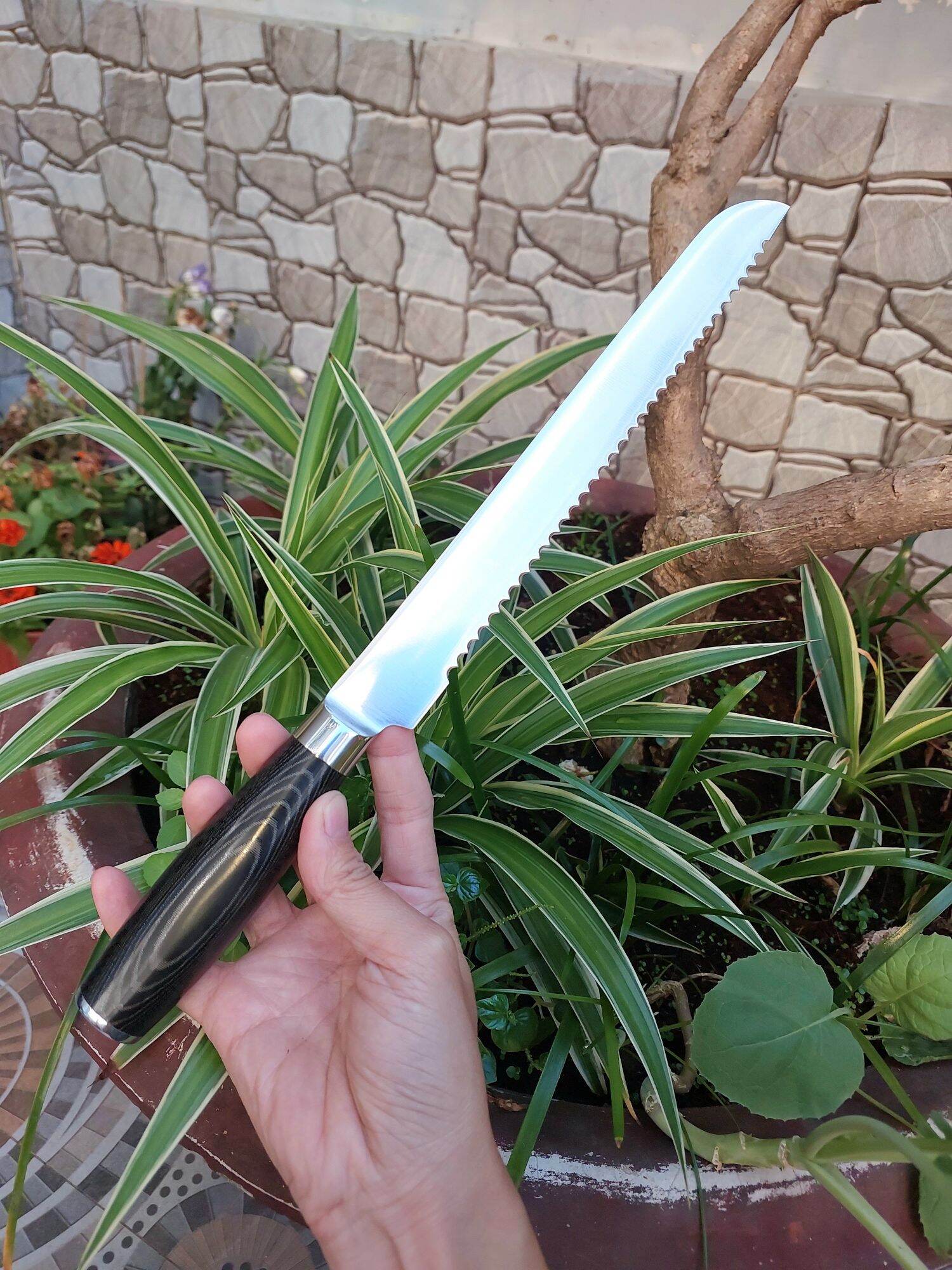 Dao răng cưa cắt bánh mì, cắt thịt cá đông lạnh dài 39cm