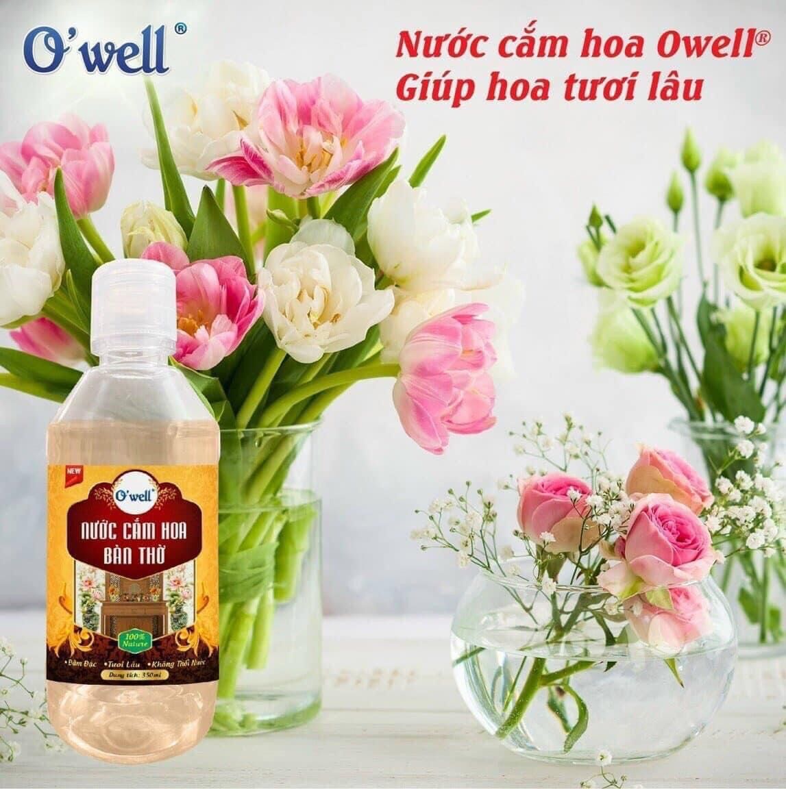 Nước cắm hoa tươi owell 350ml giúp hoa tươi lâu, ko thối nước