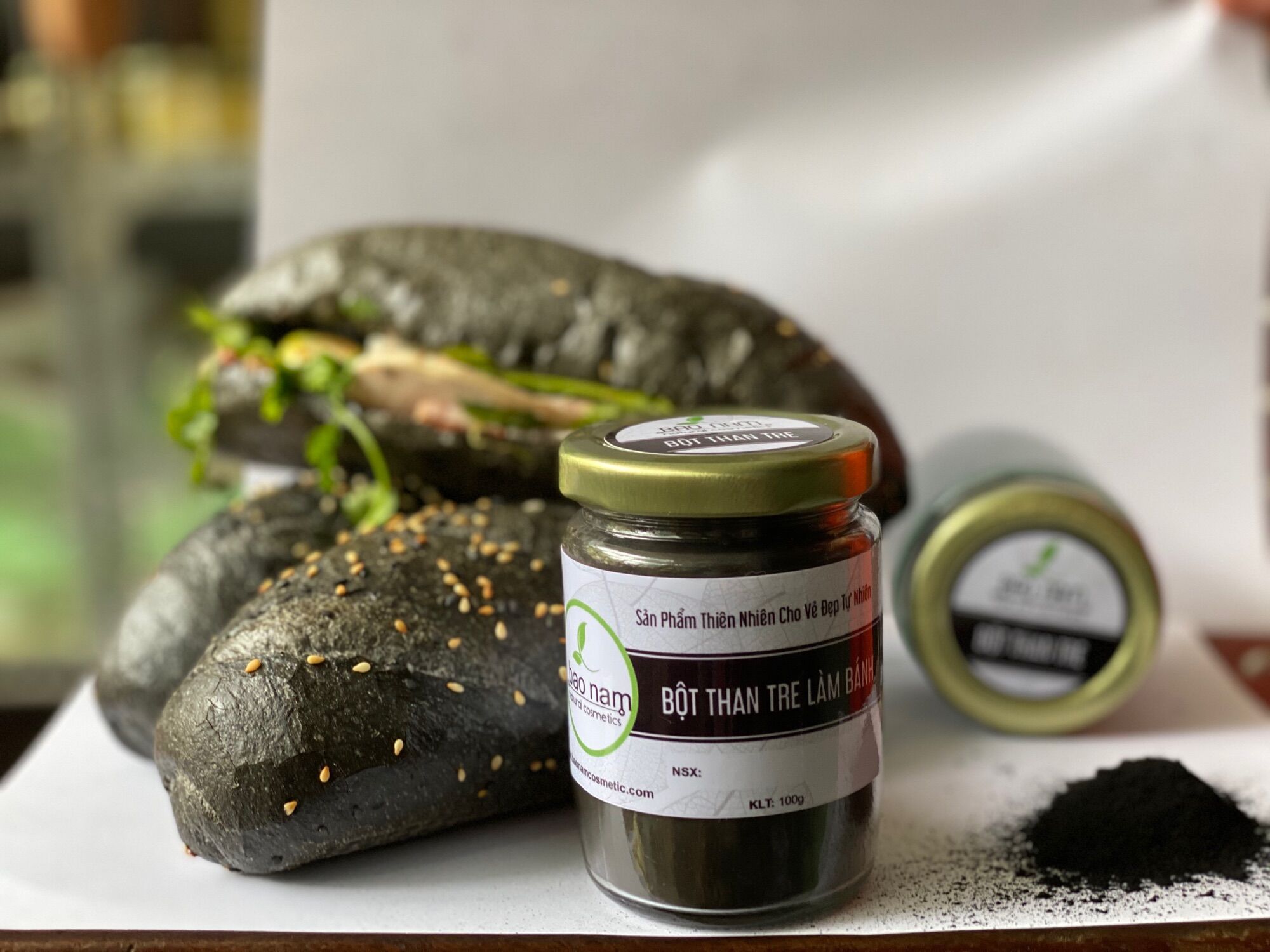 Bột than tre làm bánh,làm trà sữa 100gr.