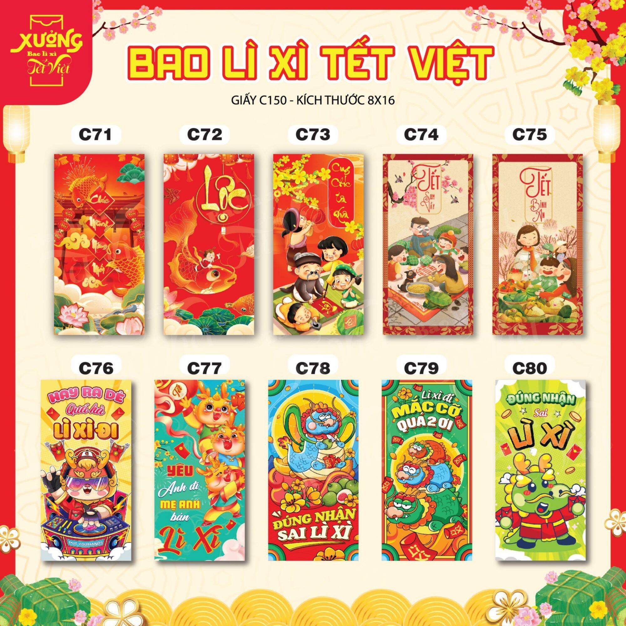 Combo 1000 Bao Lì Xì Tết 2024 Giá Sỉ