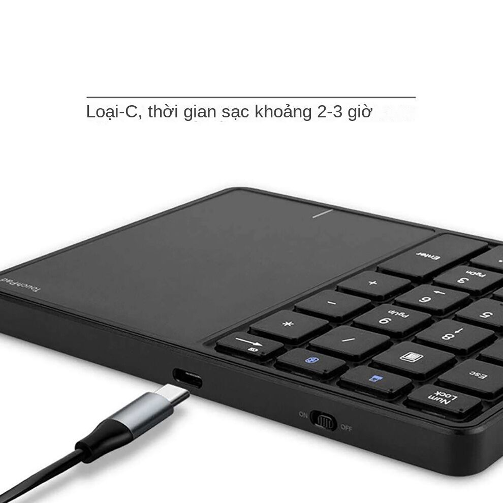 USB+Bluetooth Numeric Keypad with Touchpad Wireless Digital Keyboard for Mac OS Accounting Windows IOS 22 Keys Number Keypad