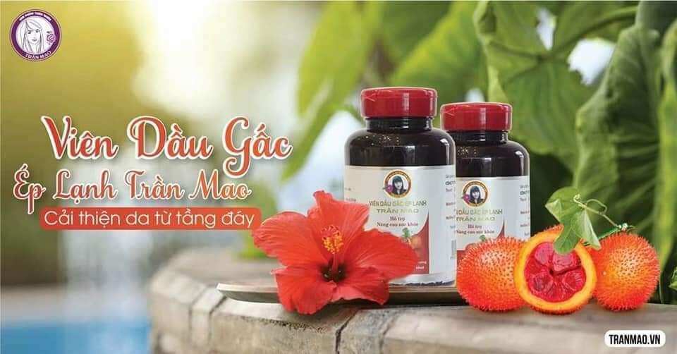 Viên dầu gấc ép lạnh Trần Mao 100 viên - sáng mắt - giảm cận thị - đẹp da