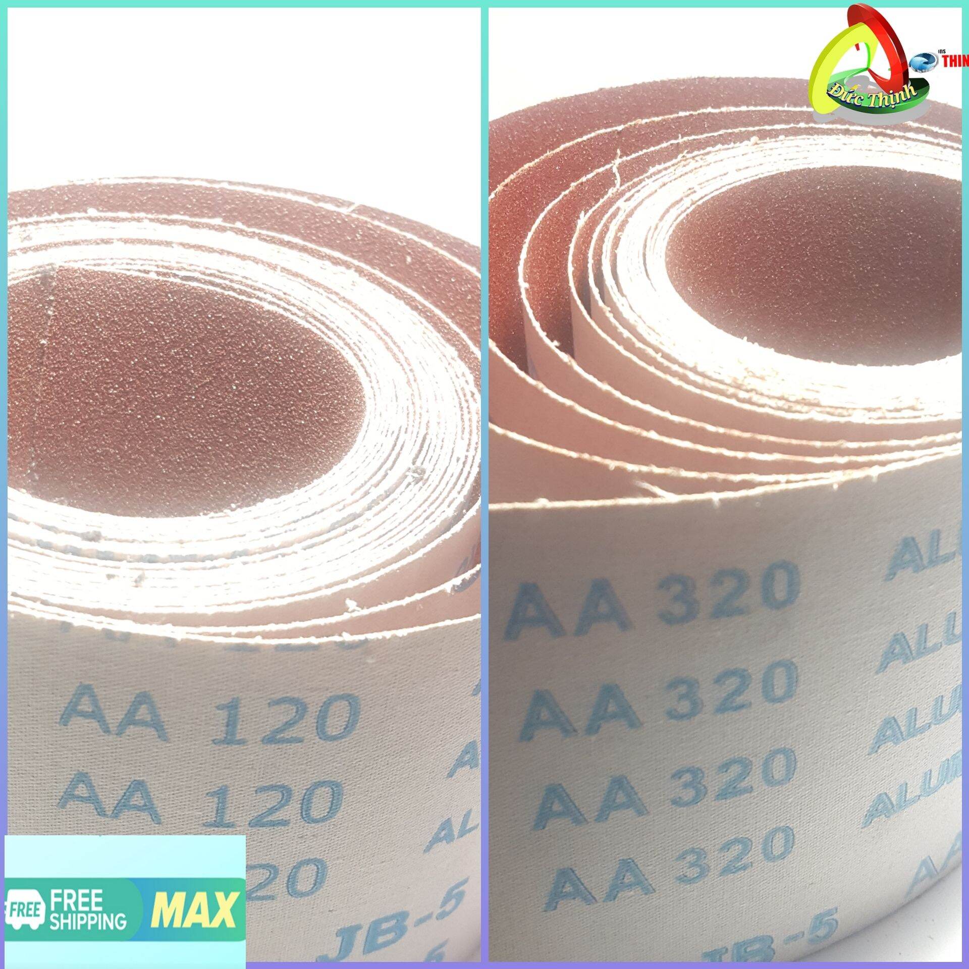 1m giấy nhám vải chất lượng ,cỡ A120{ nhám thô } hoặc A320 {nhám mịn ]