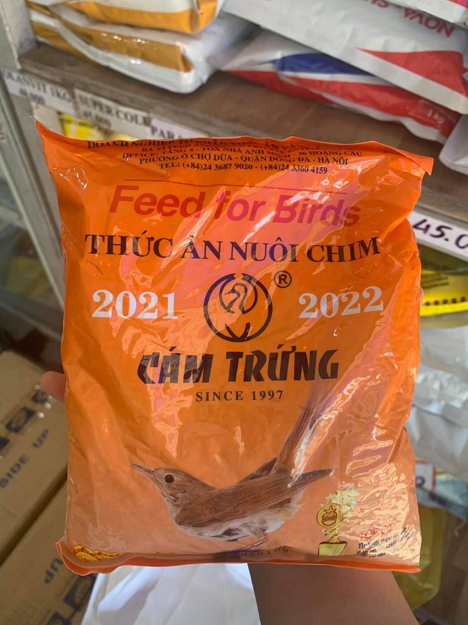 Cám trứng ba vì hàng không tem cho chim 500gram