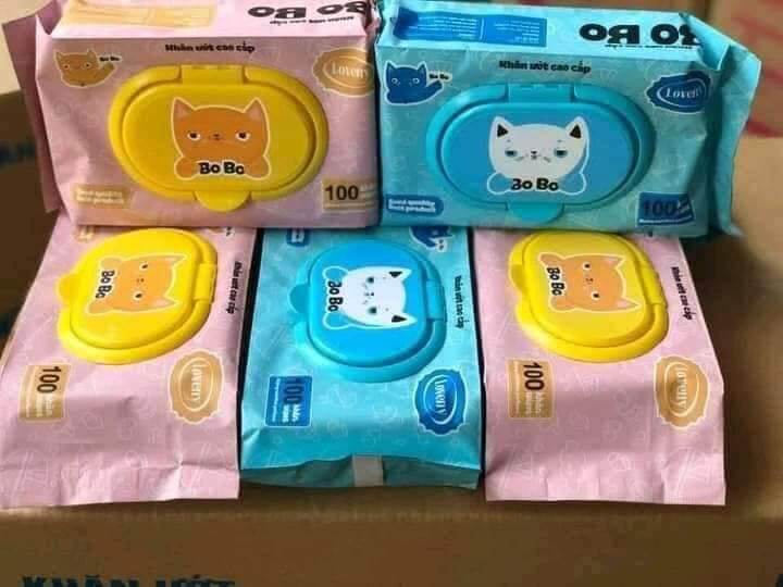 (Tặng thêm 1 gói) Combo 10 gói giấy ướt BoBo 100 tờ/gói