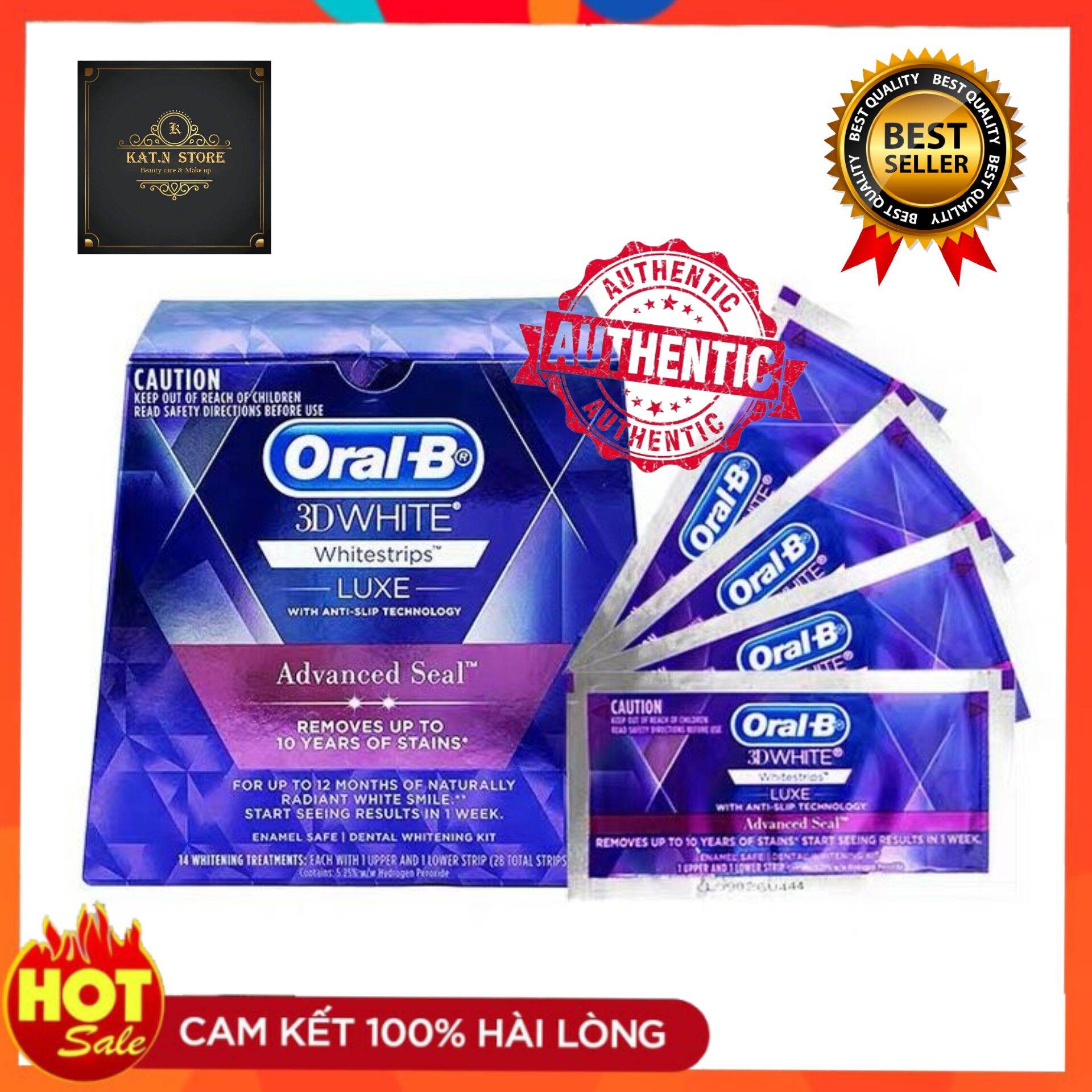 MIẾNG DÁN TẨY TRẮNG RĂNG ORAL B 3D (14 GÓI) – ORAL B 3D WHITE WHITESTRIPS
