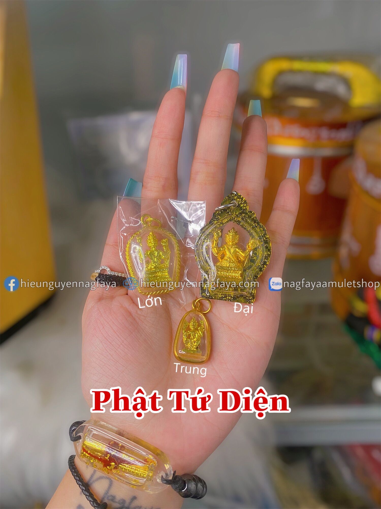 [[HÀNG THẬT]] Mặt Phật Tứ Diện Thái Lan Xi Mạ- Phật Bốn Mặt Thái Lan [hieunguyennagfay]