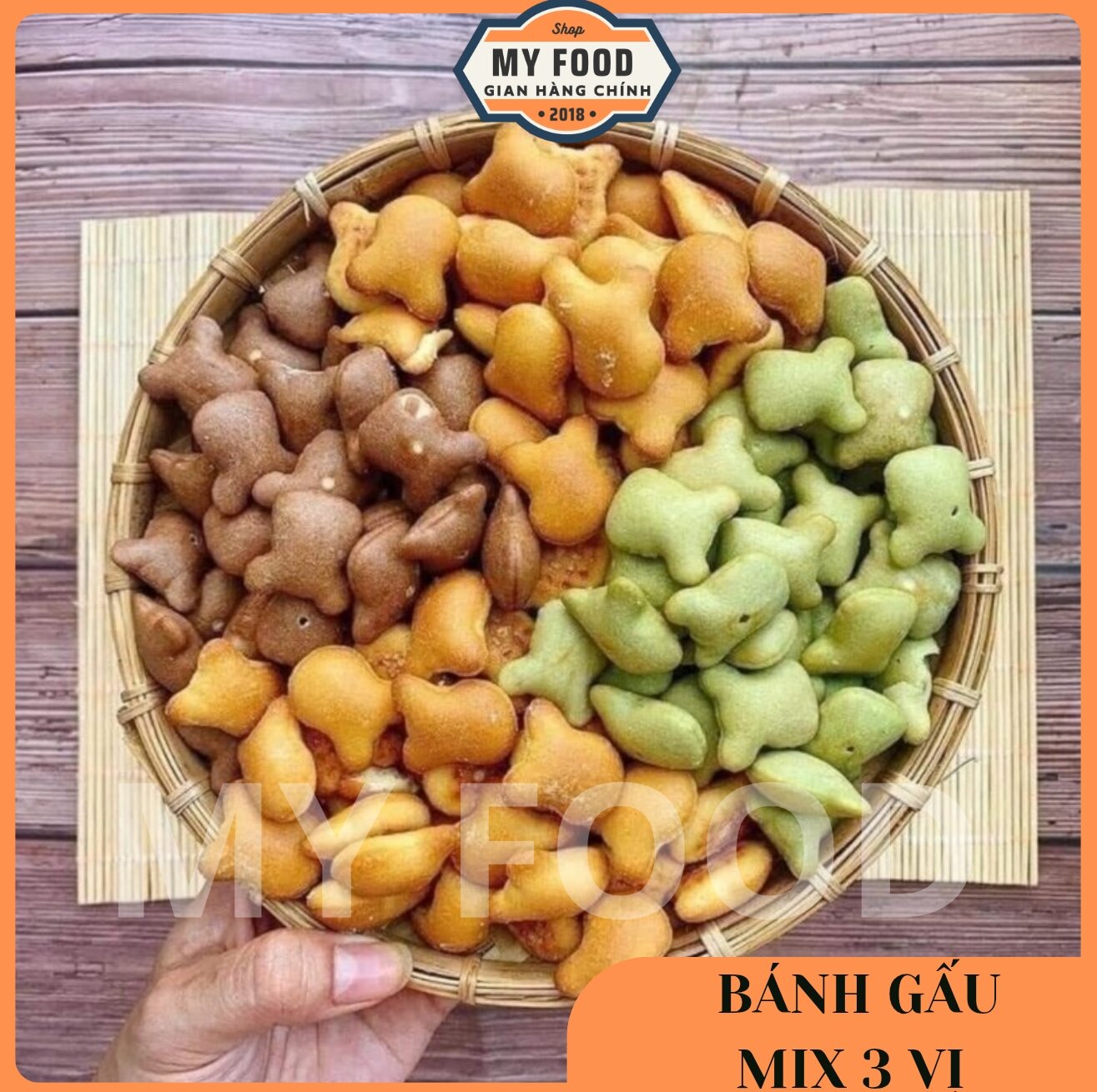 500g Bánh Gấu Mix 3 Vị Túi Zip Siêu Nhiều. Giá Siêu Rẻ