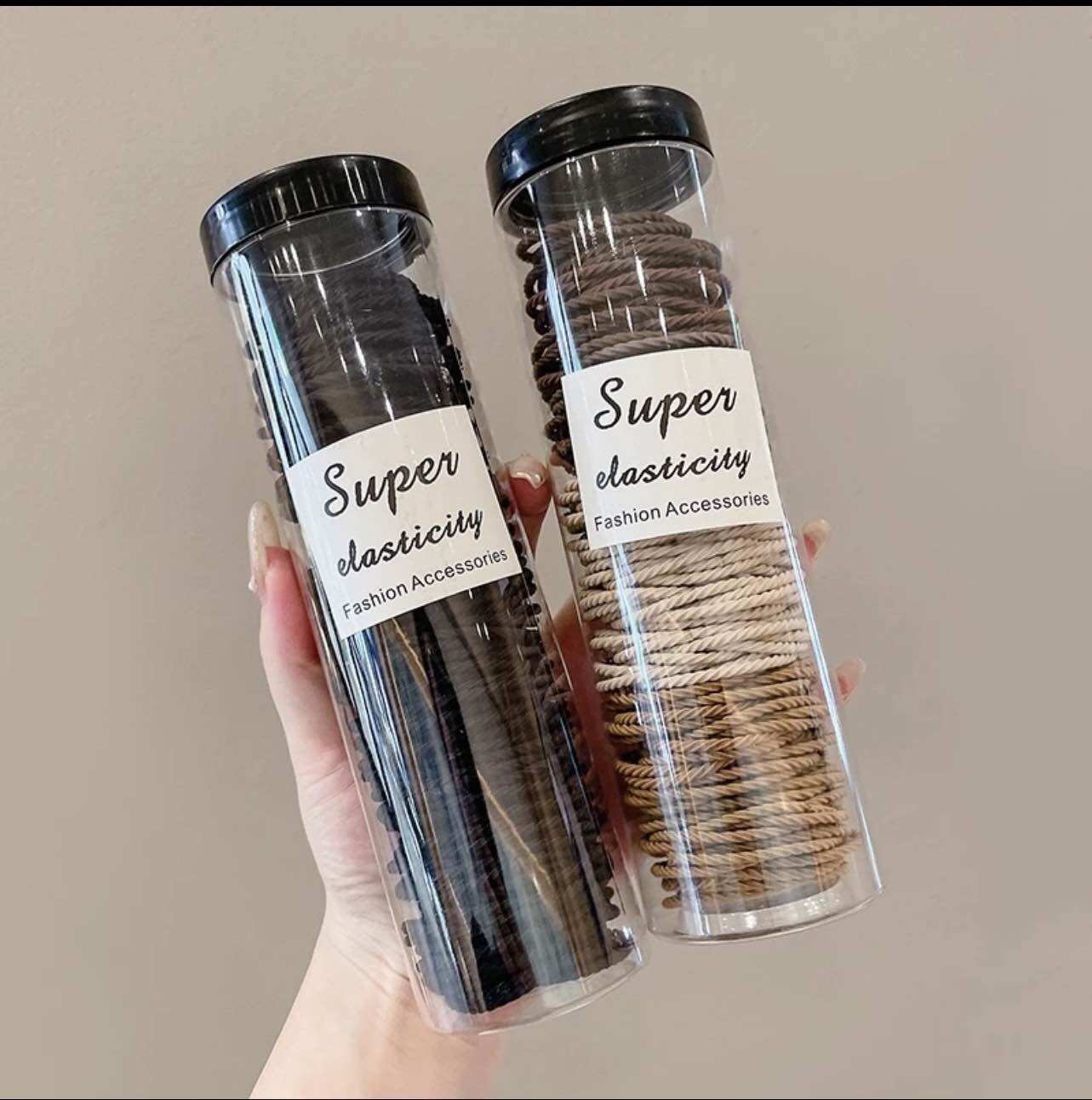 Hộp 100 Sợi Cột Tóc Thun Co Dãn Phong Cách Hàn Quốc