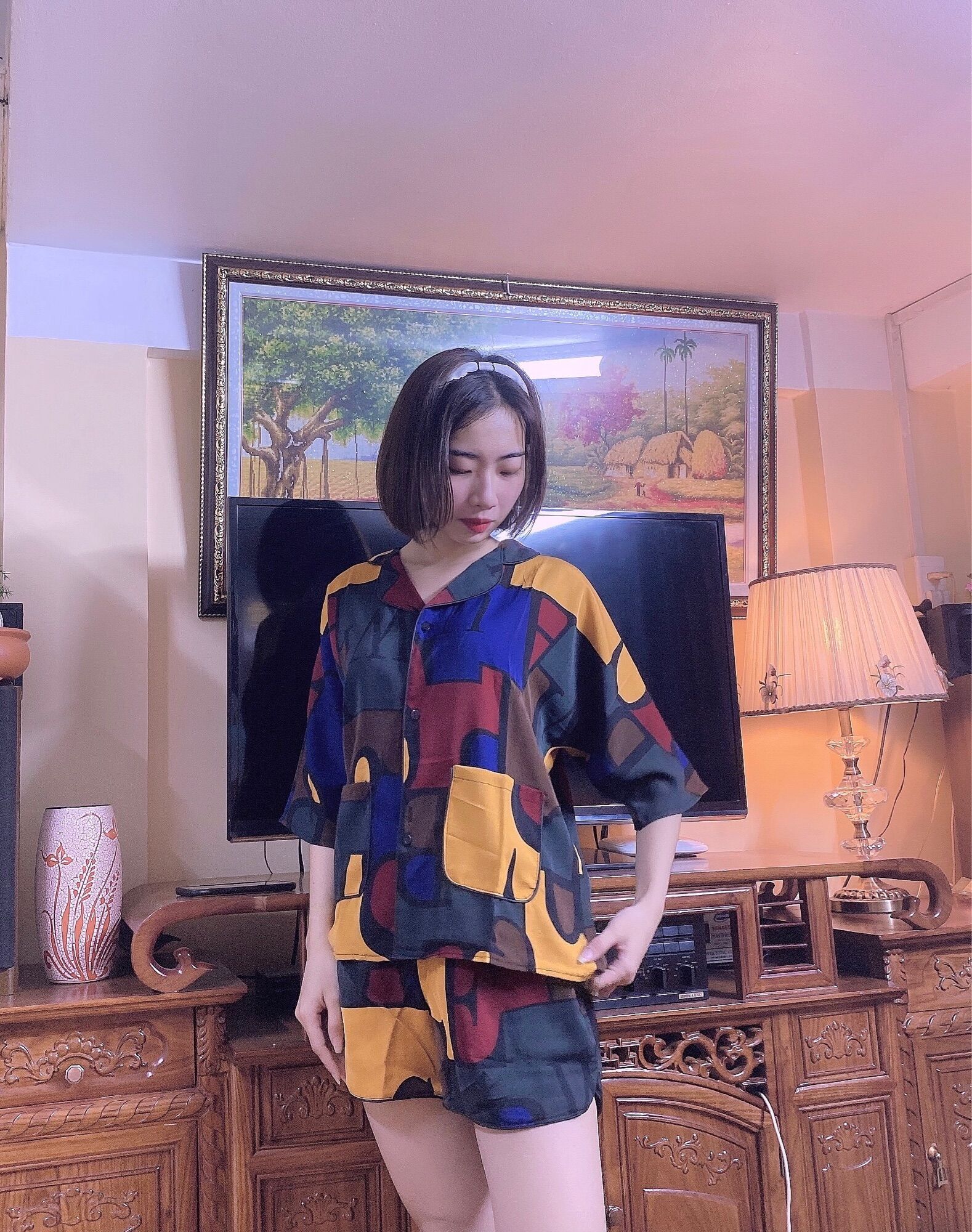 (Giá huỷ diệt)  XẢ HÀNG COMPO BỘ ĐÙI CÁNH RƠI lụa Mango mềm mát mịn