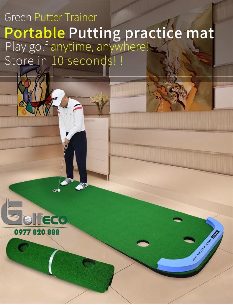 THẢM PUTTING GOLF - THẢM PUT GOLF 3 HỐ KÈM 5 bóng