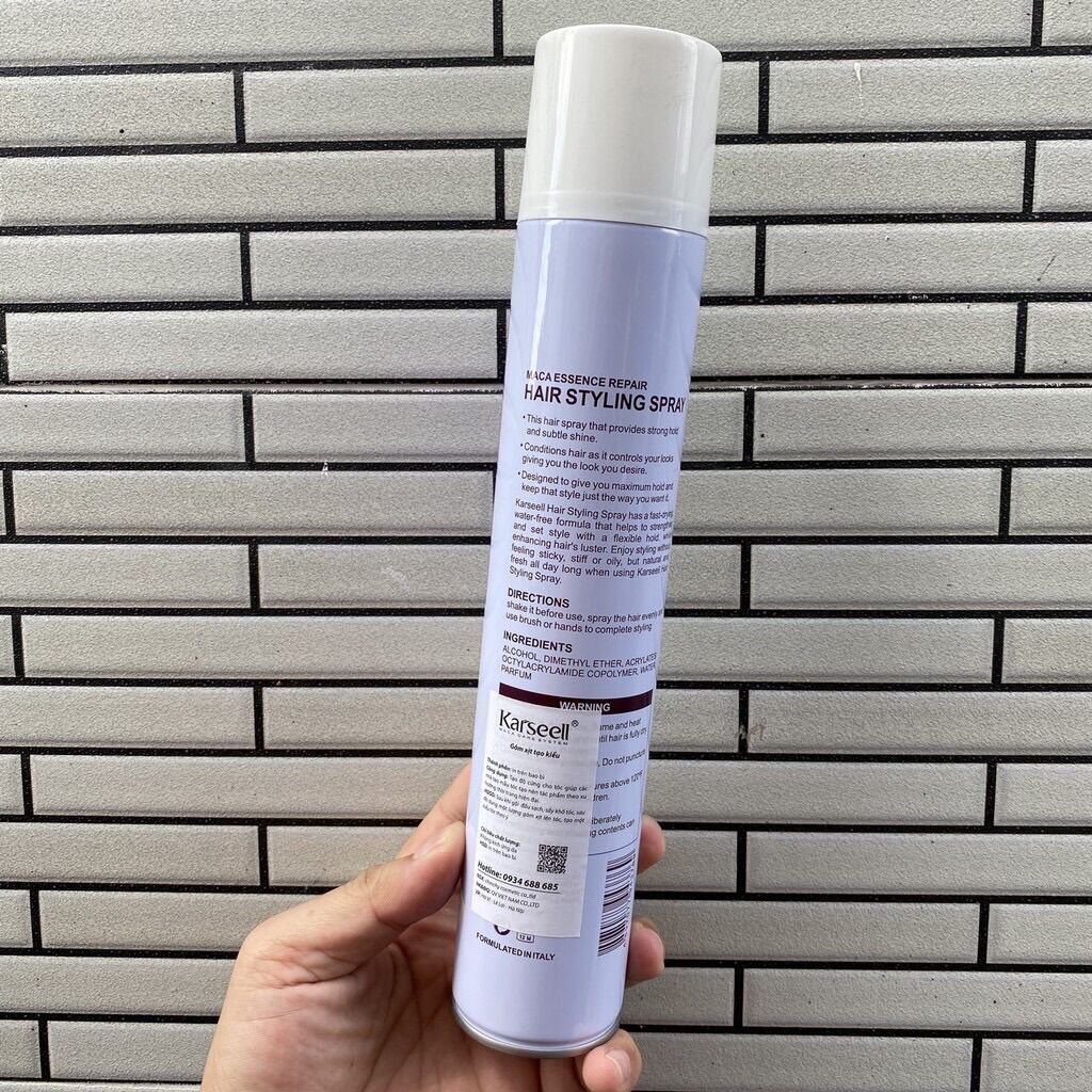 [HCM]Gôm xịt cứng tóc Karseell Spray Italy 380ml