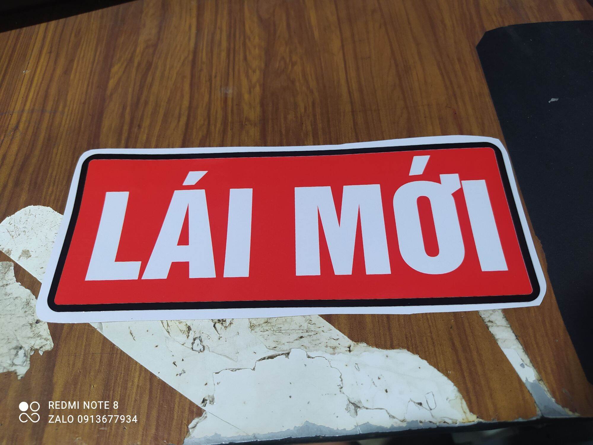 Tem chữ LÁI MỚI decal dán xe ( sl: 1 tem)