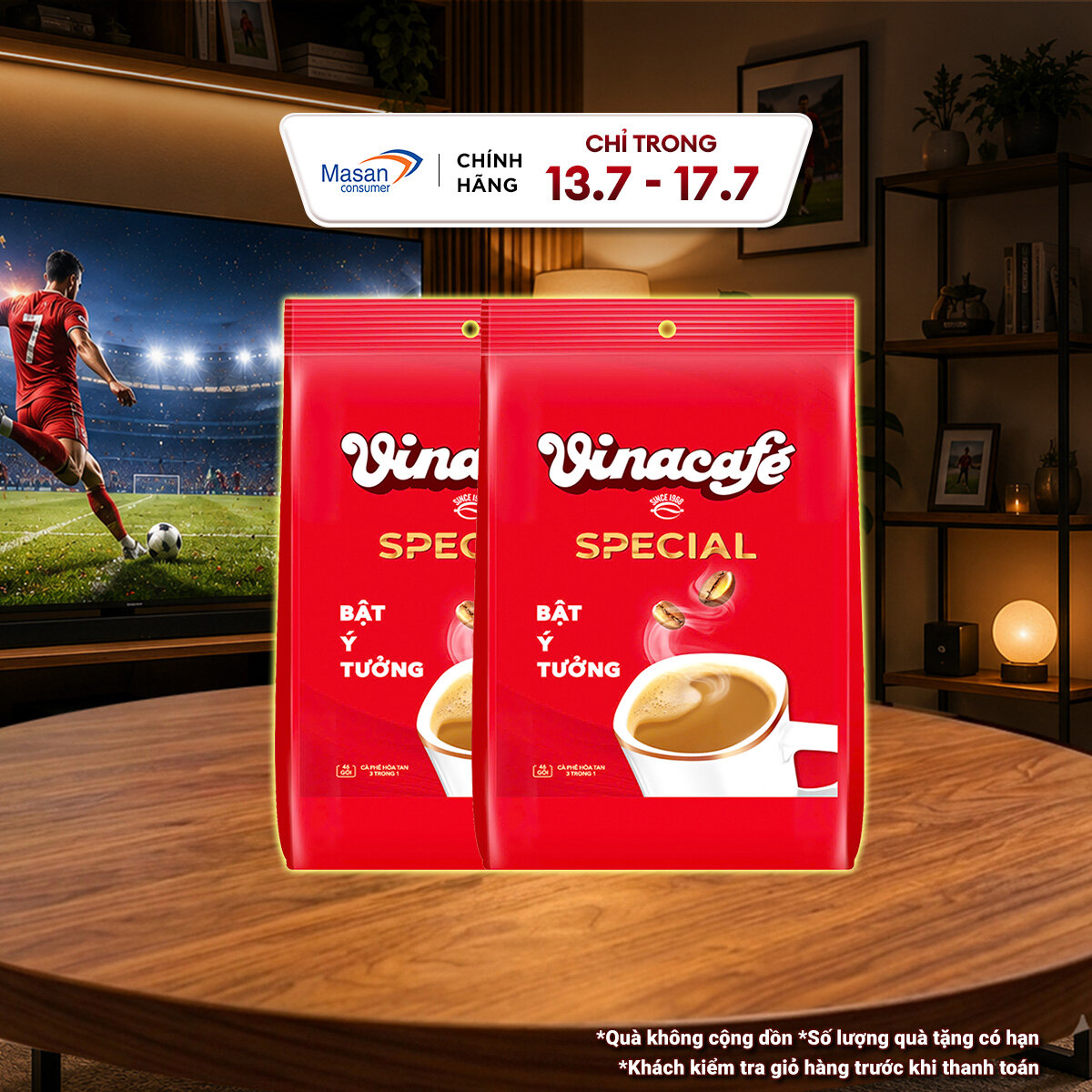 Combo 2 Bịch Cà Phê Hòa Tan Vinacafe Special Bịch X 46 gói X 17Gr
