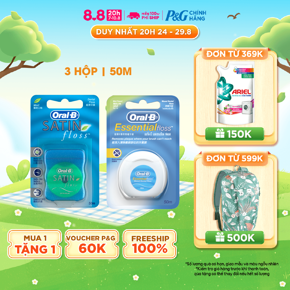 Combo 3 chỉ nha khoa oral-b hộp 50m