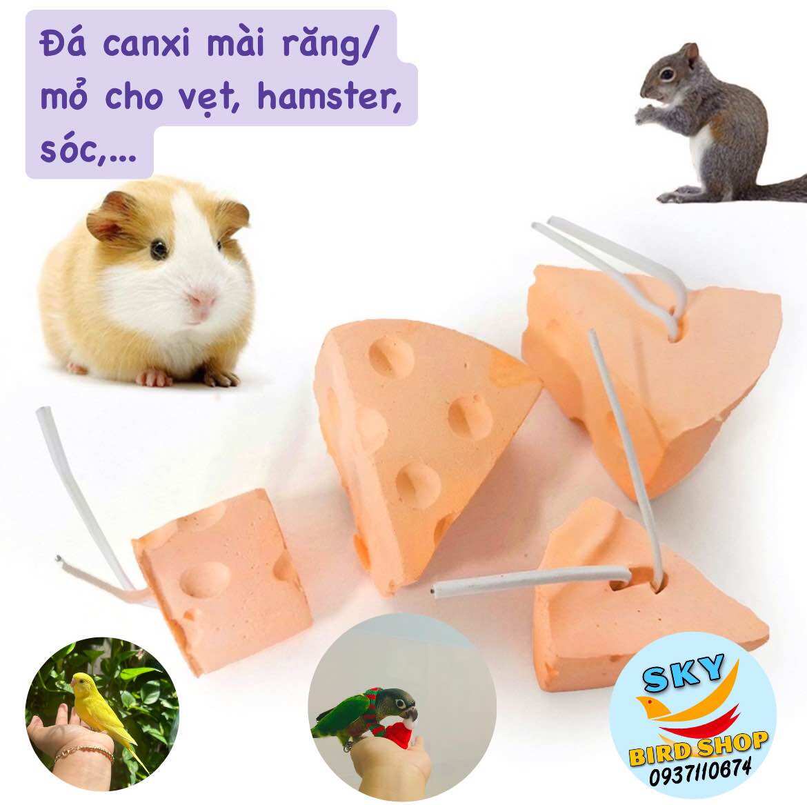 Đá mài răng mài mỏ cho hamster, vẹt, sóc,... 18k/2 viên