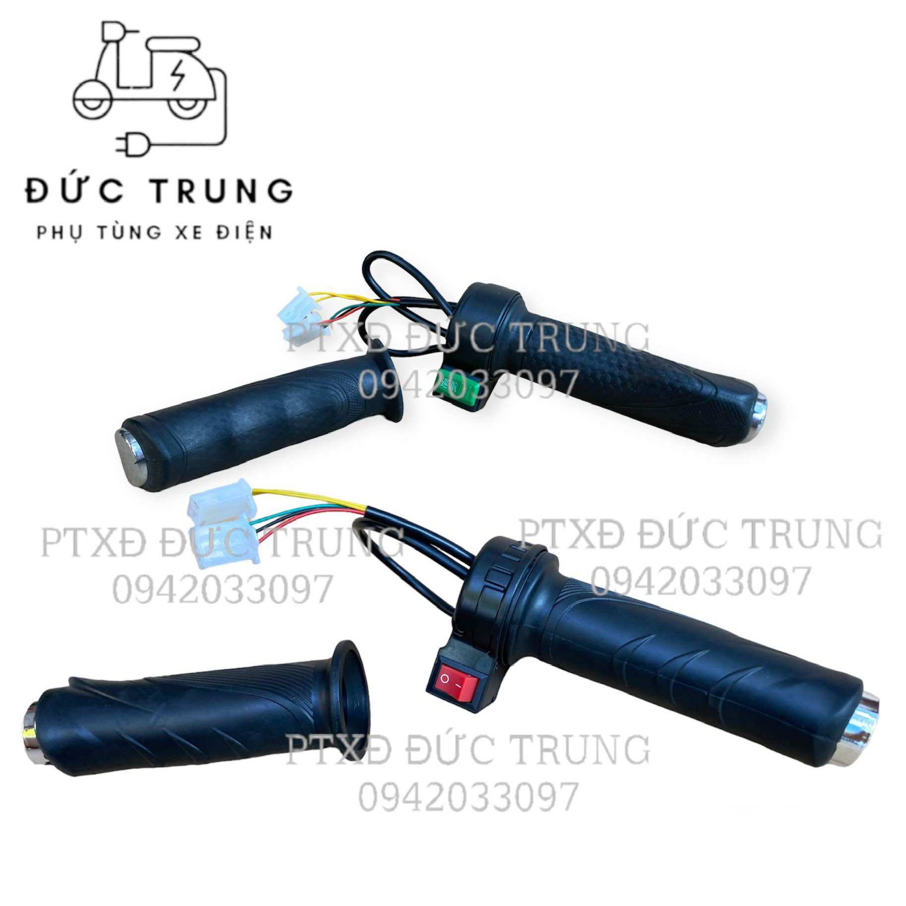 Tay ga xe điện có nút còi, đèn