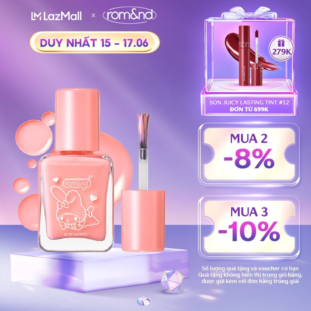 [Rom&nd X SANRIO] Sơn móng tay MOOD PEBBLE NAIL