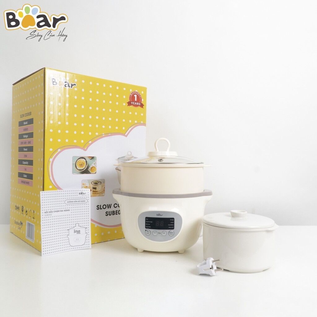 Nồi nấu cháo chậm Bear 1.6L quốc tế ( giá ưu đãi lấy tương tác)