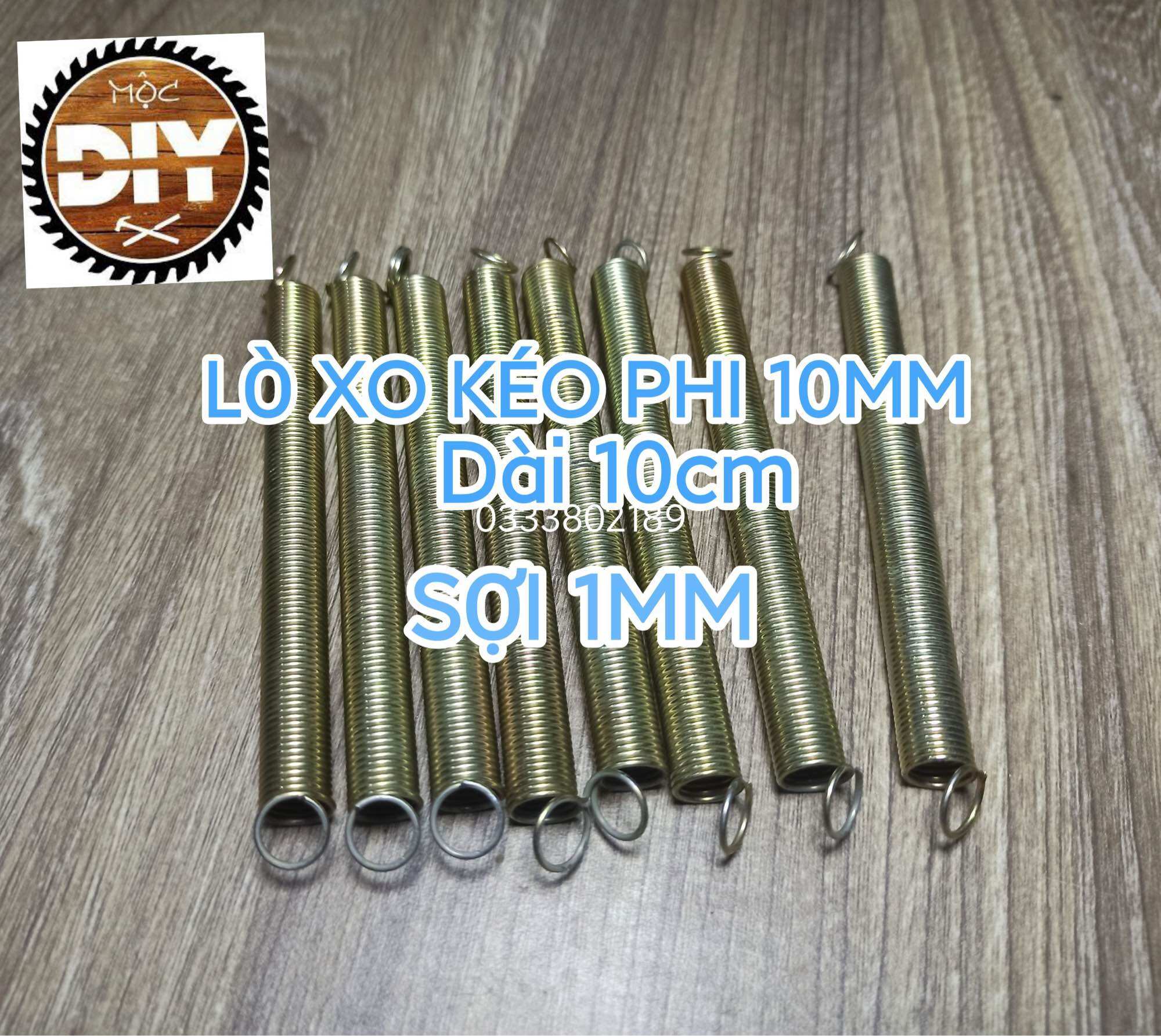 Lò xo kéo phi 10, dài 100mm, sợi 1mm