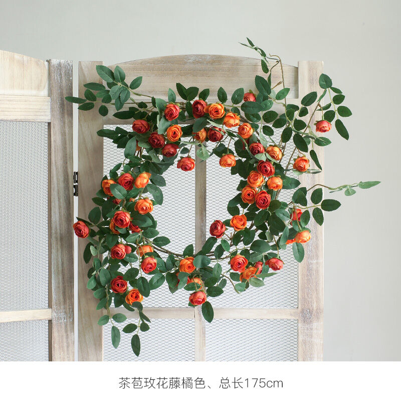 Dây leo hoa hồng hoa giả hoa hồng hoa giả hoa trang trí tường tủ kính ống điều hòa đường nước ngầm quấn