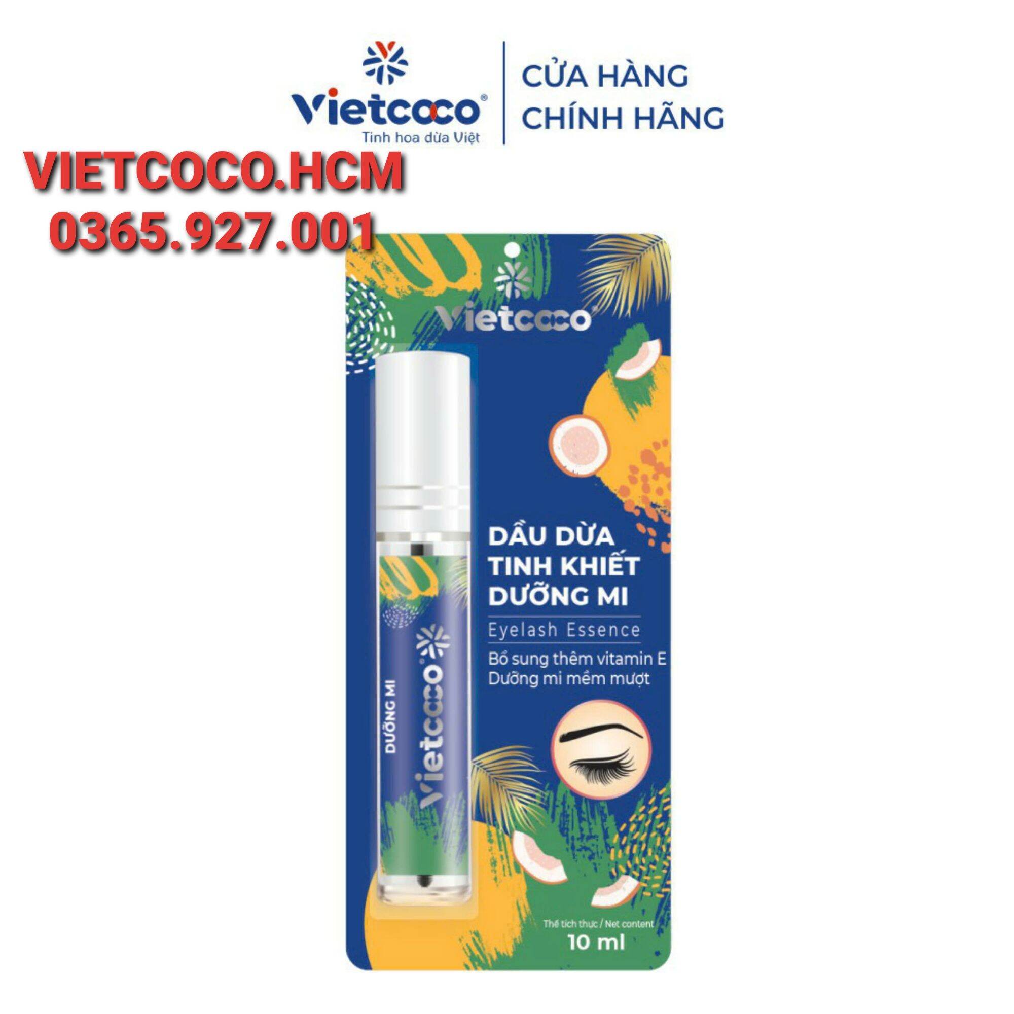Dầu dừa tinh khiết dưỡng mi vietcoco 10ml, Date mới