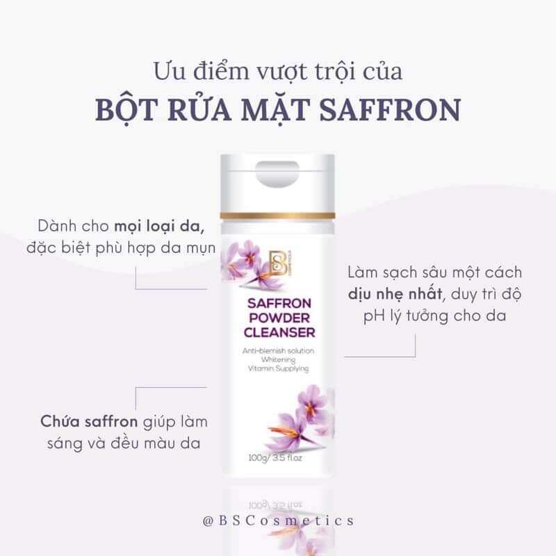 Bột rửa mặt saffron Bscosmetics Hàn Quốc