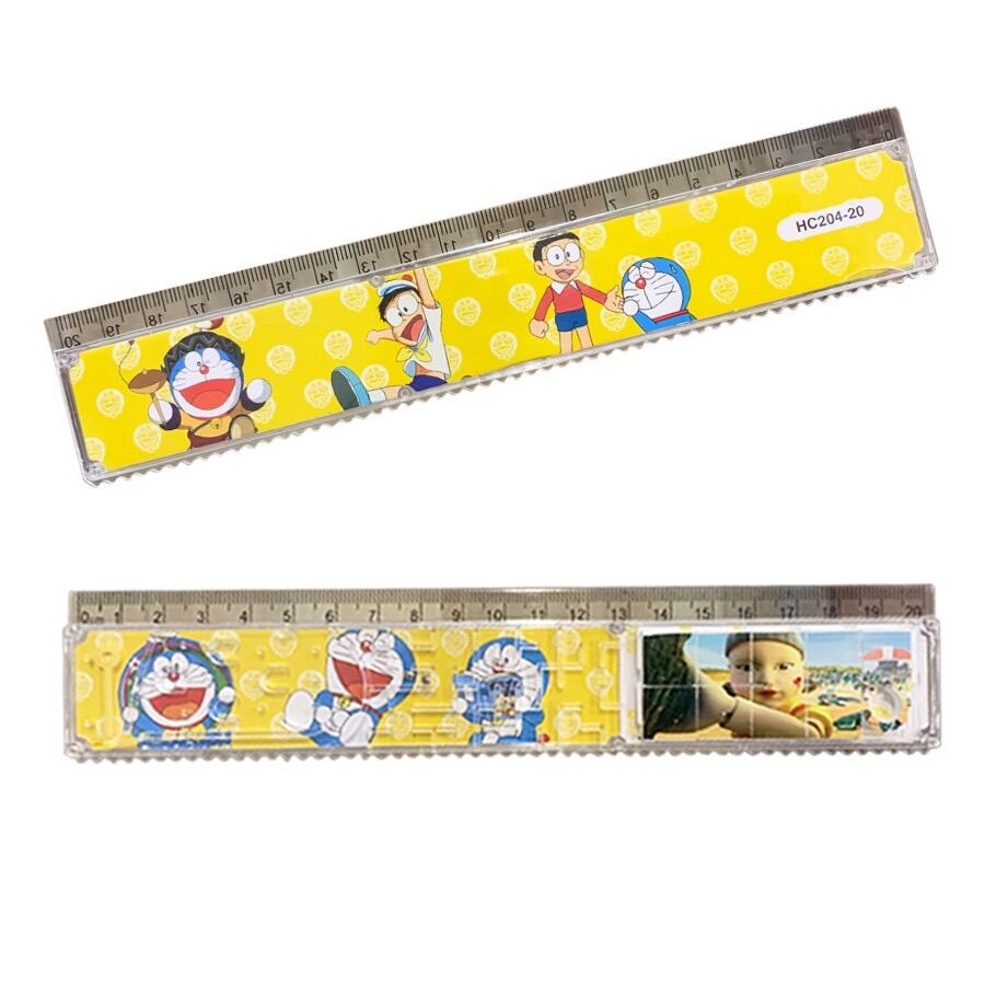 Thước kẻ kèm trò chơi xếp hình và bắn bi (dài 20cm)