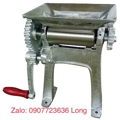 Máy cán khô mực ,làm mềm mực nướng lòng cán inox dài 10cm