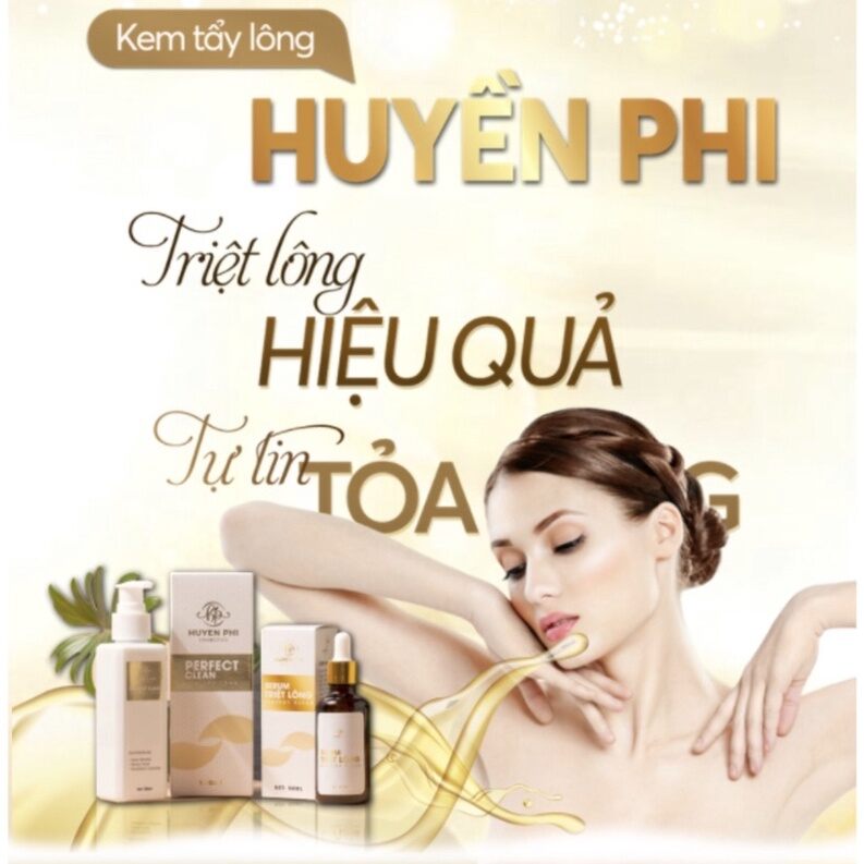 Combo kem tẩy lông huyền phi và serum triệt lông huyền phi