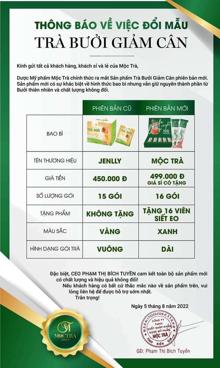 trà giảm cân thảo mộc bưởi mộc trà