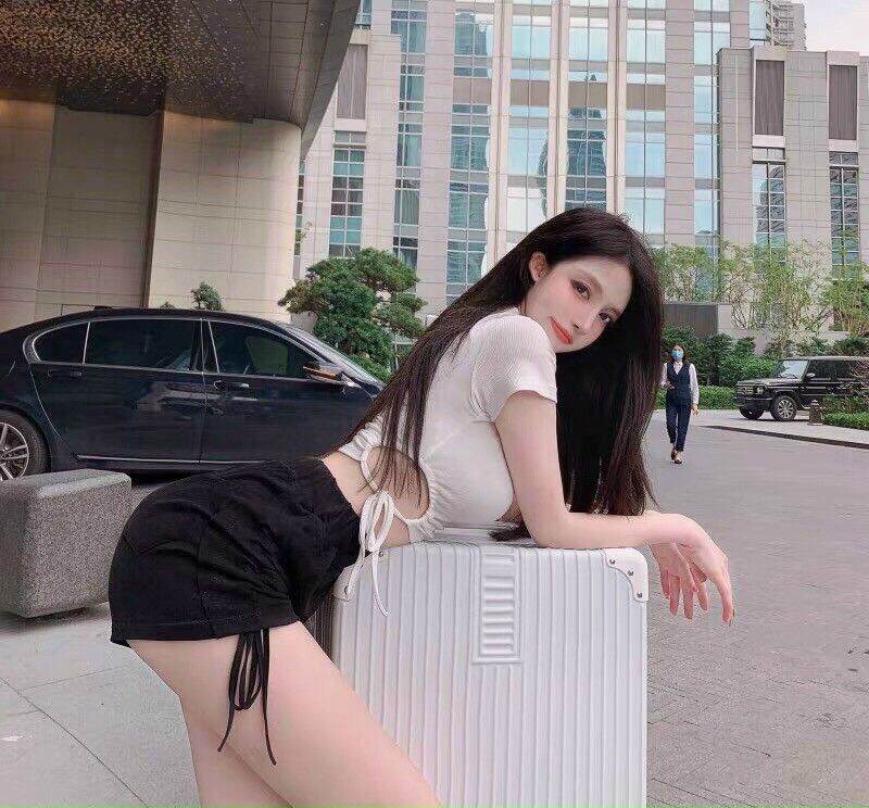 [HCM]áo croptop rút dây 2 bên hông