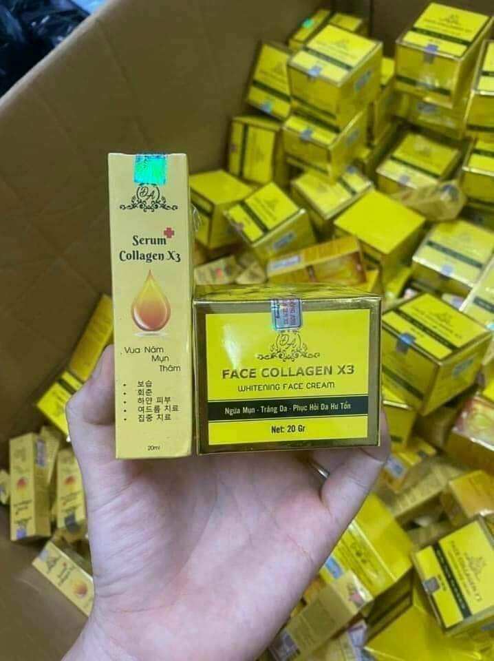Combo face+ serum collagen x3 đông anh chính hãng 100%