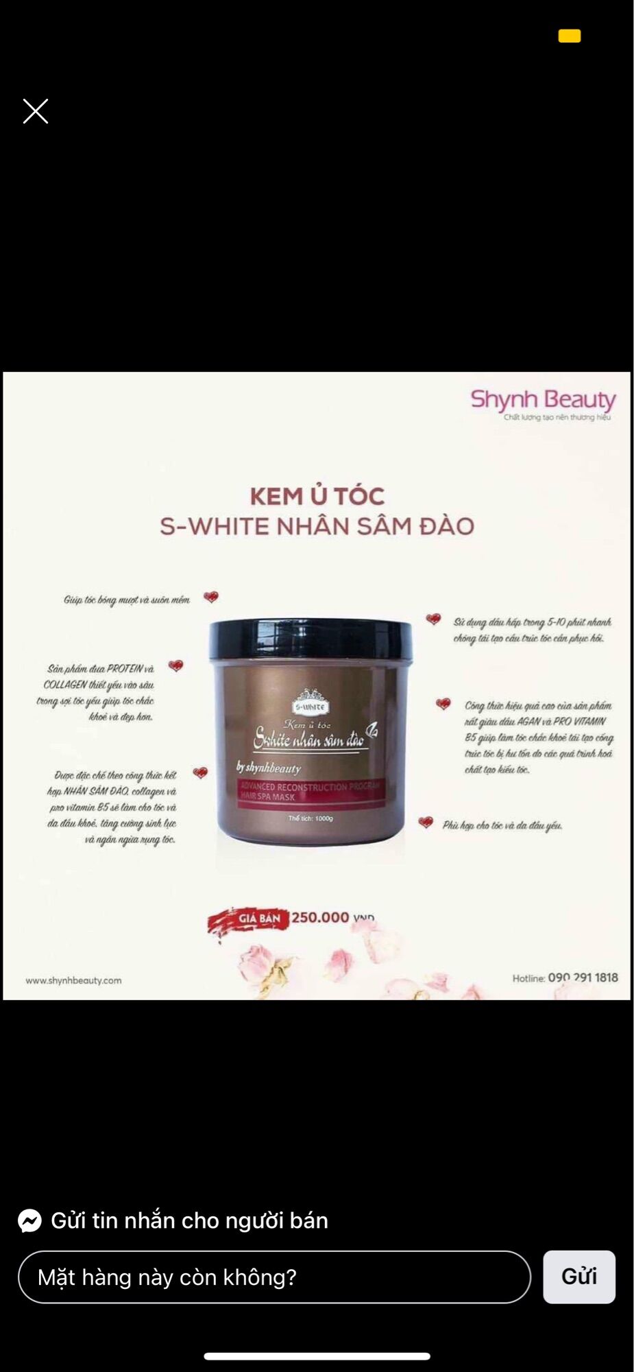 Ủ Tóc Nhân Sâm Đào Swhite (date mới)