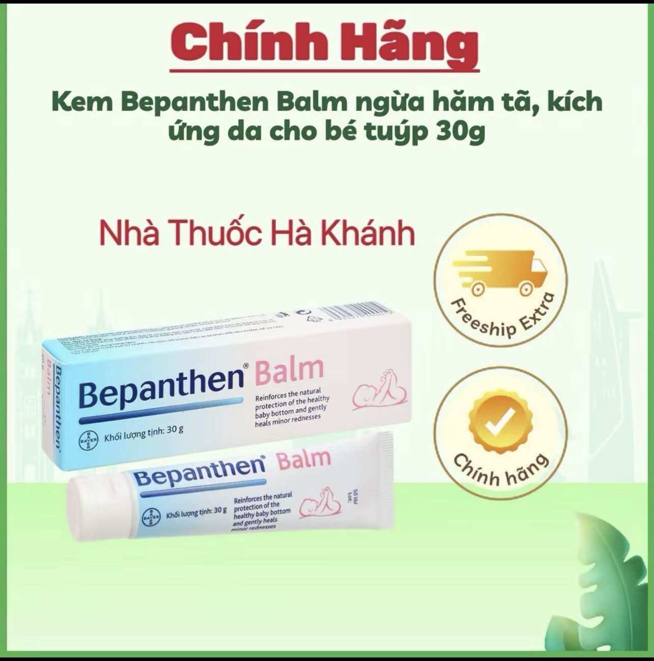 ✅{Chính Hãng} Kem Bepanthen Balm - Ngừa hăm tã, kích ứng da cho bé (tuýp 30g)