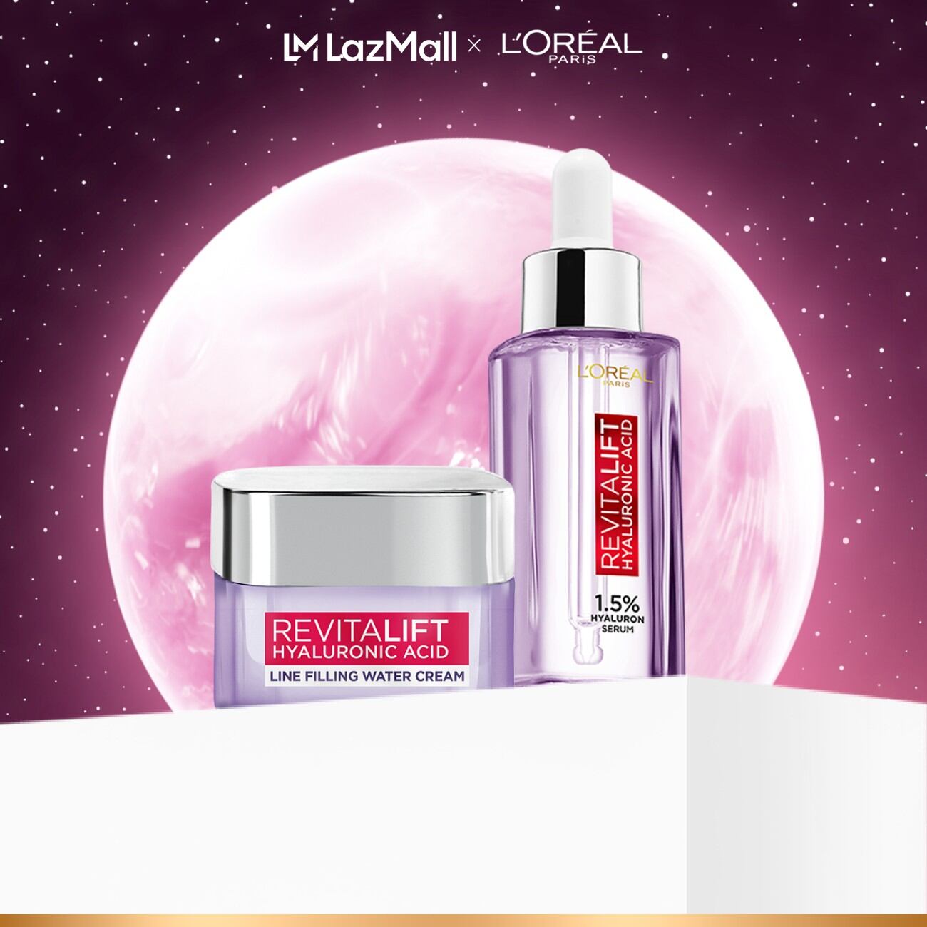 Bộ Serum 30ml và kem dưỡng 50ml siêu cấp ẩm giảm nếp nhăn L'Oreal Paris Revitalift Hyaluronic Acid 1.5%