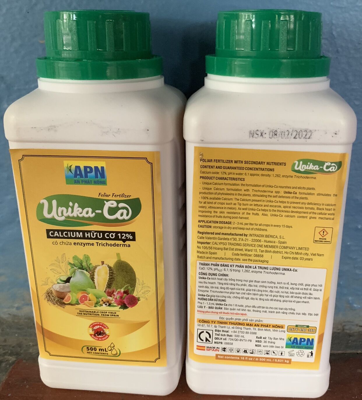 Unika-Ca chai 500ml của An phát nông