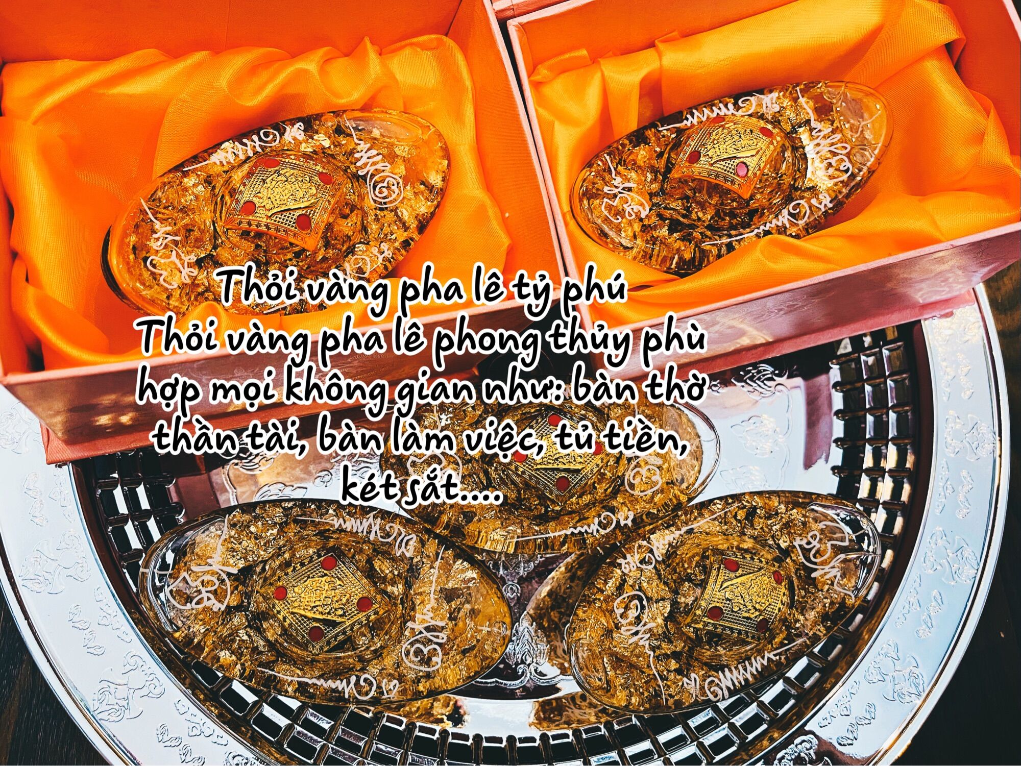 Thỏi vàng pha lê tỉ phú vẽ thủ công thái lan