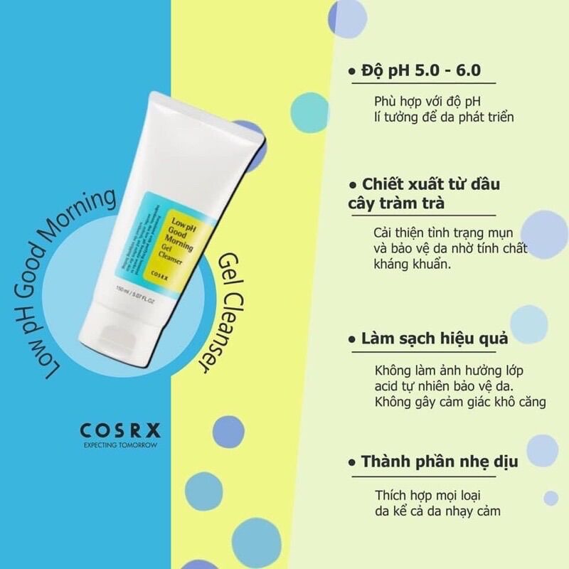 Sữa rửa mặt cosrx low ph good morning gel cleanser