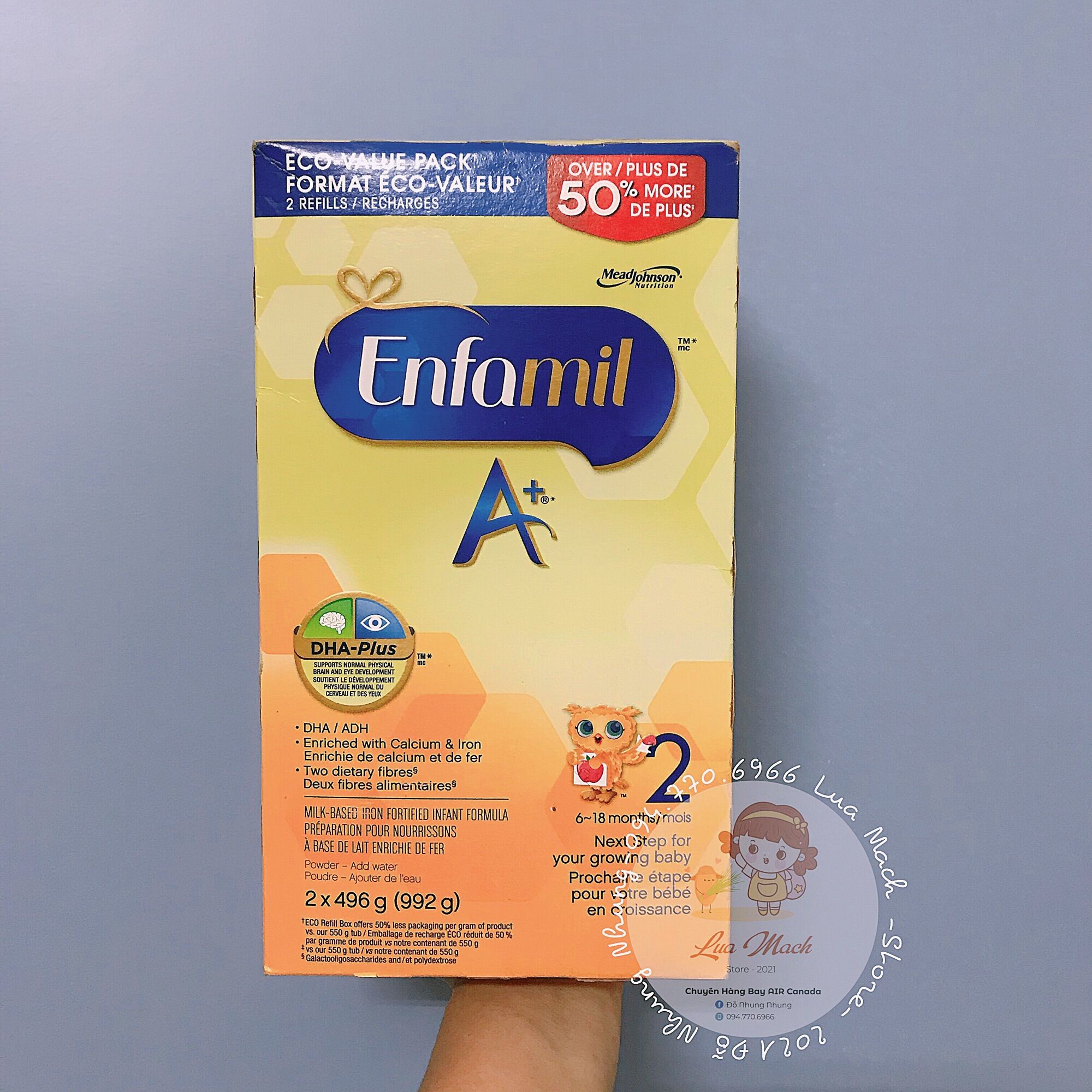 Sữa ENFAMIL A+ số 2 hộp giấy 992g Canada🇨🇦 (Hàng bay air 100%)